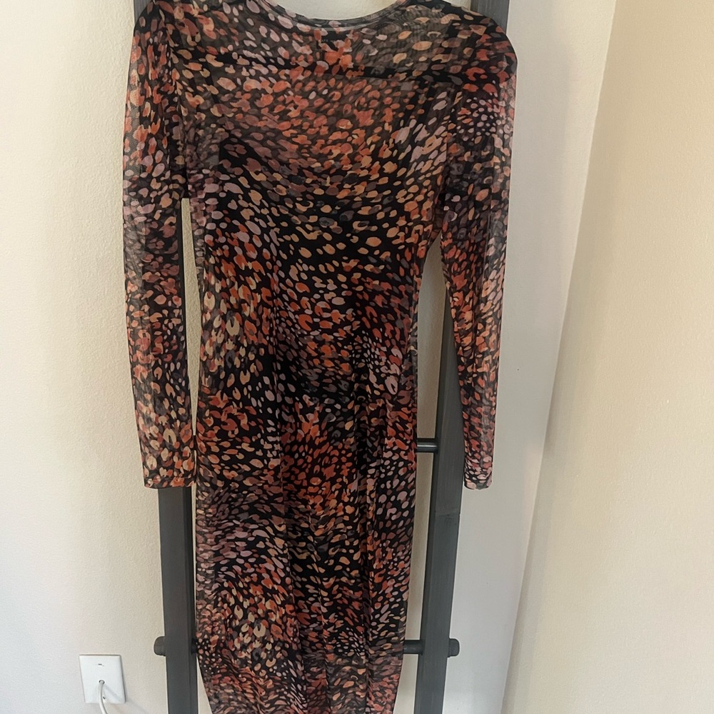 Elegant Multicolor Long Sleeve Dress